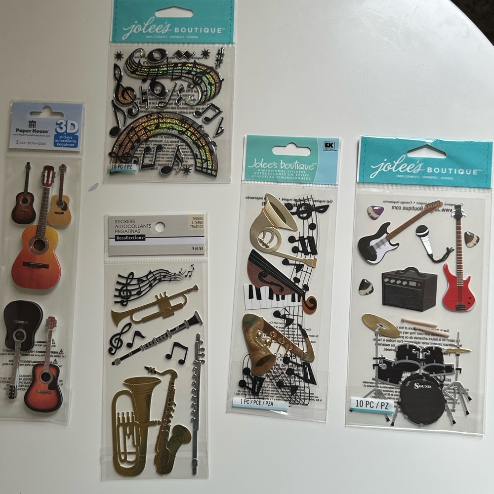 Music-Themed Scrapbooking Stickers 🎼🎹🎸🎷🥁